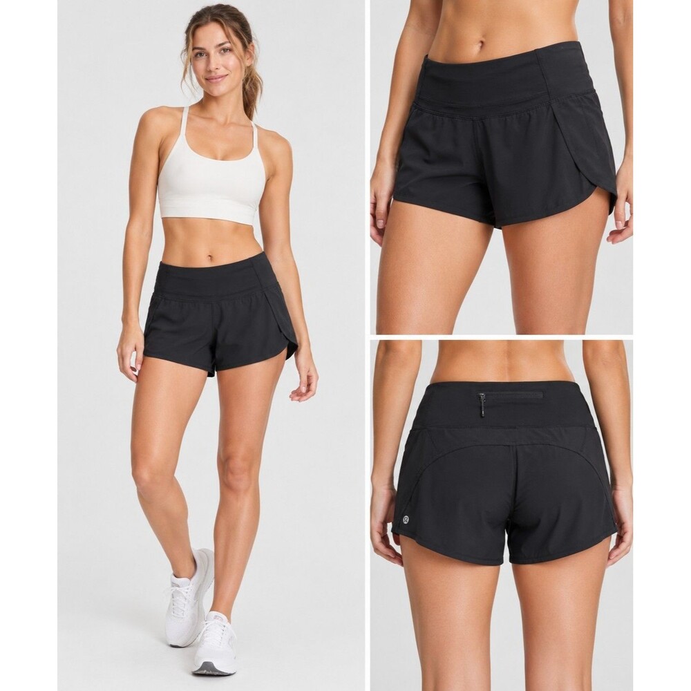 Lululemon Speed Up Shorts Women’s Size 4 Black 4” Lined Running Athletic Pockets